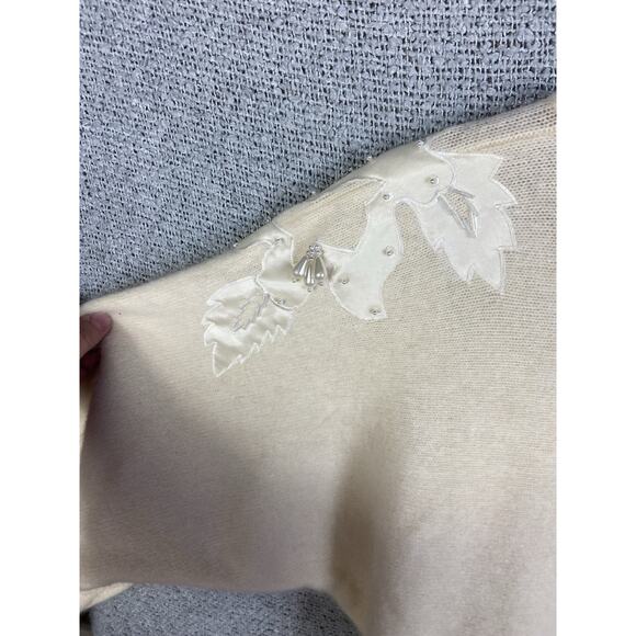 Carducci Angora Sweater Women’s Medium Cream Embellished Holiday Glam Retro ‘80s - Picture 12 of 16